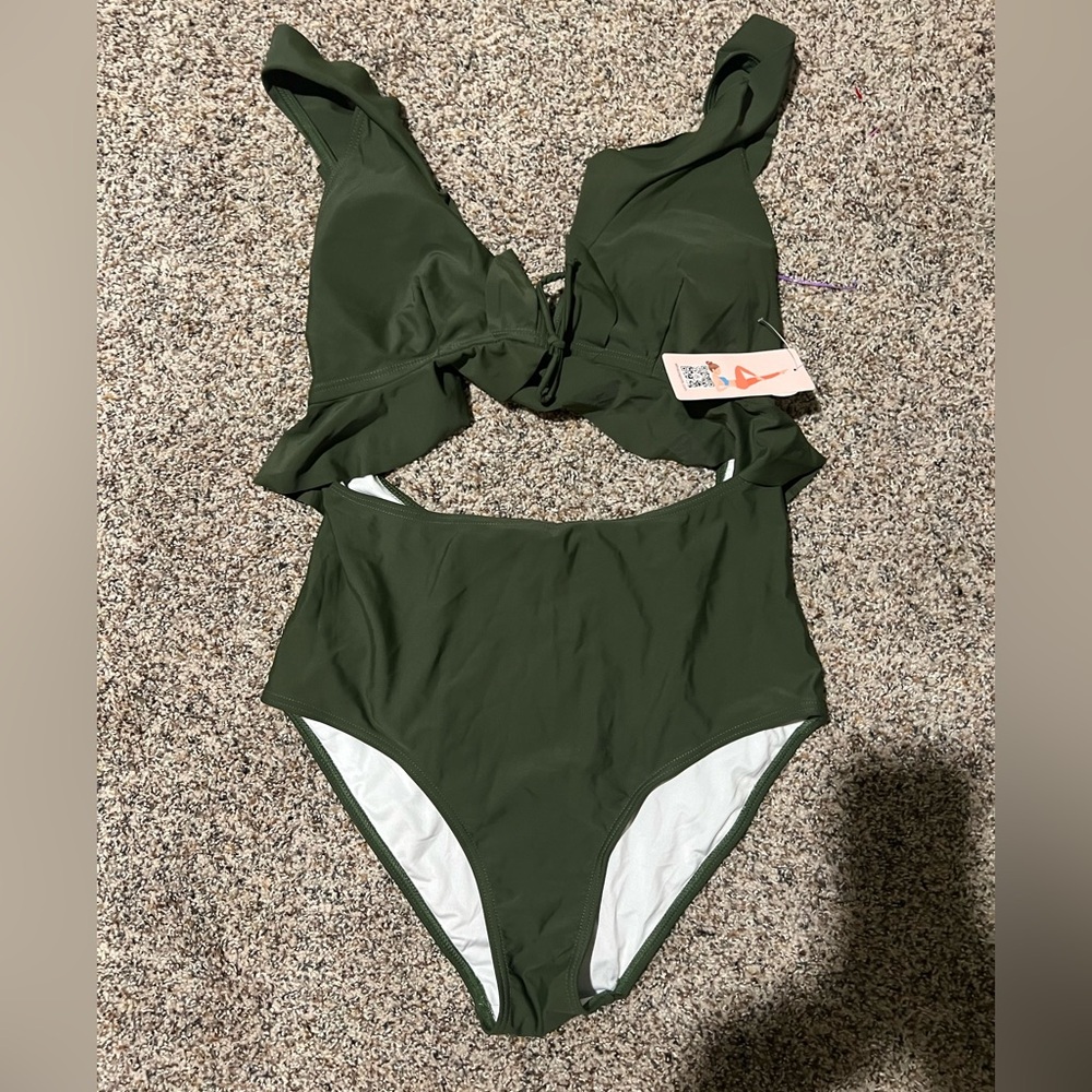 Amazon Women's Olive Green One Piece Swimsuit